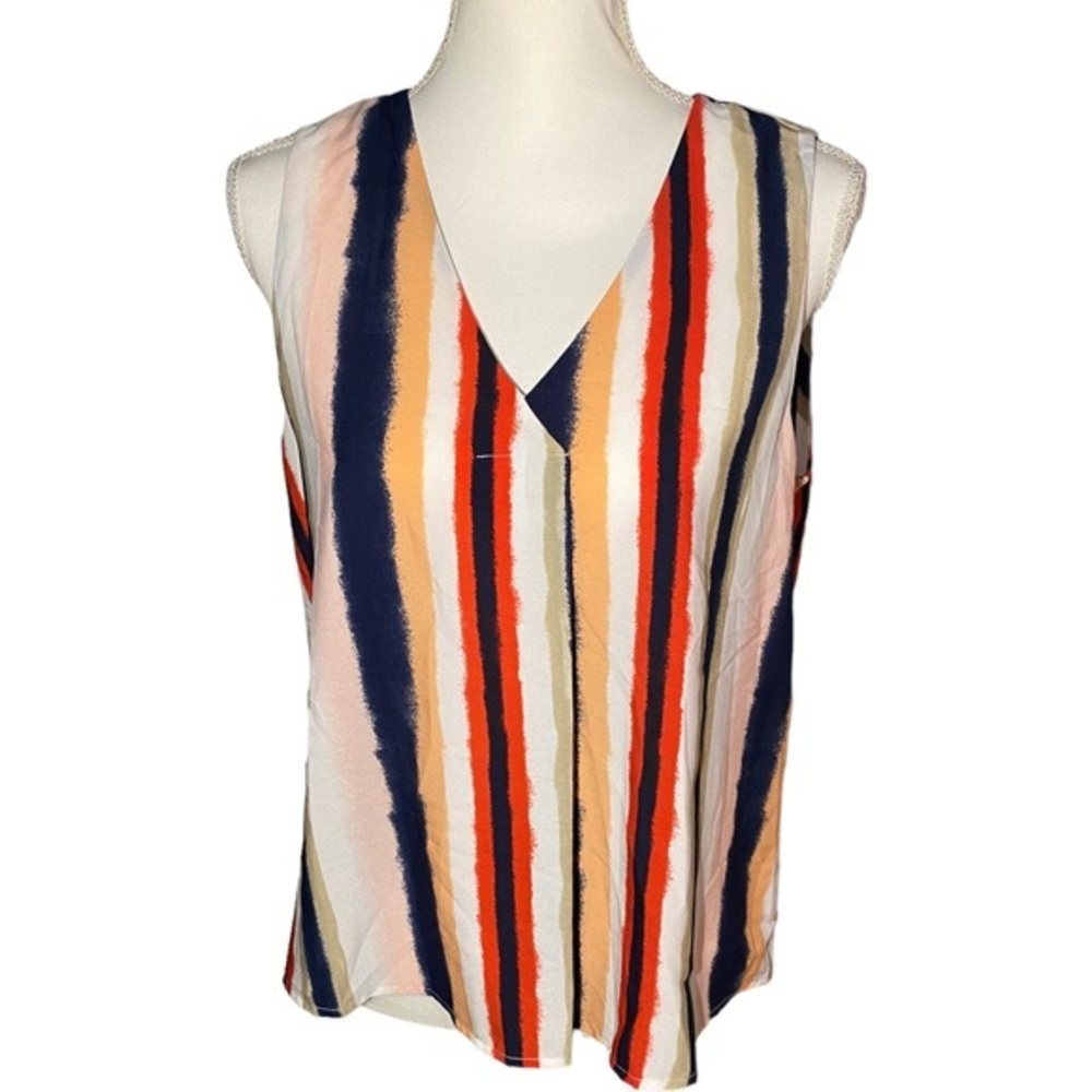 Alex Marie Rainbow Stripe Sleeveless Cami Tank Top Blouse